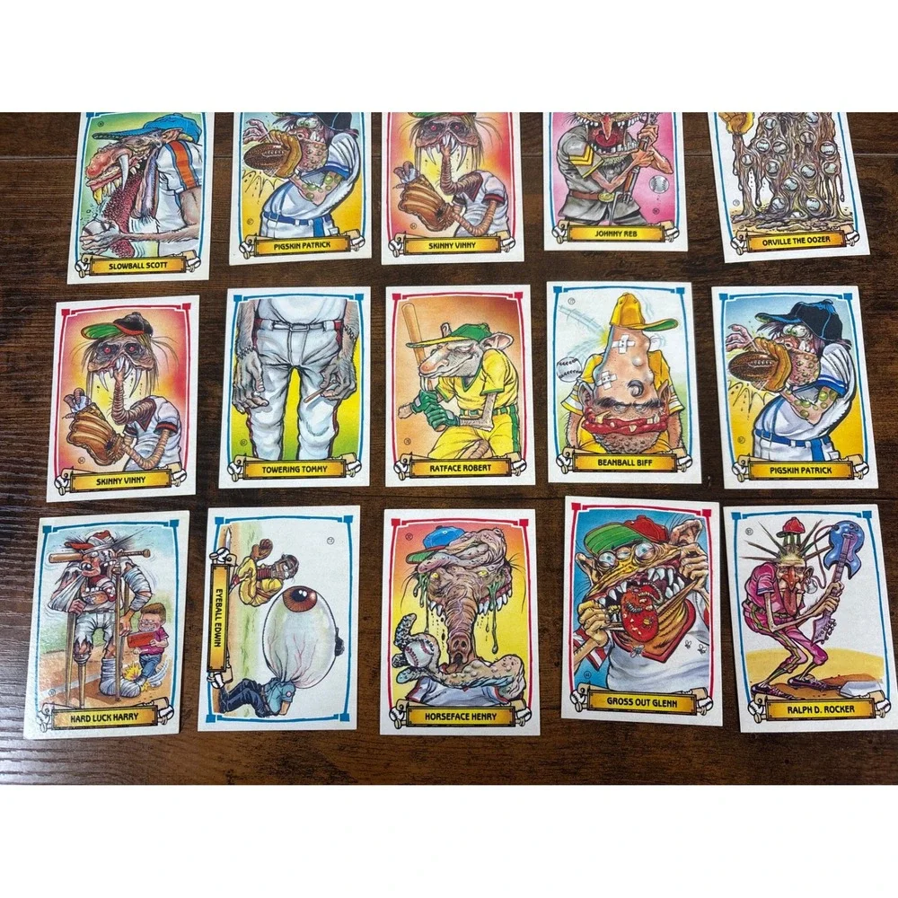 Vintage 1988 Leaf Gross Out Baseball Sticker Cards Lot of 30 Monster Players